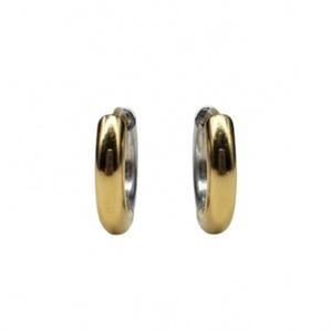 NEW ALEXA LEIGH women's two tone huggies in gold and silver